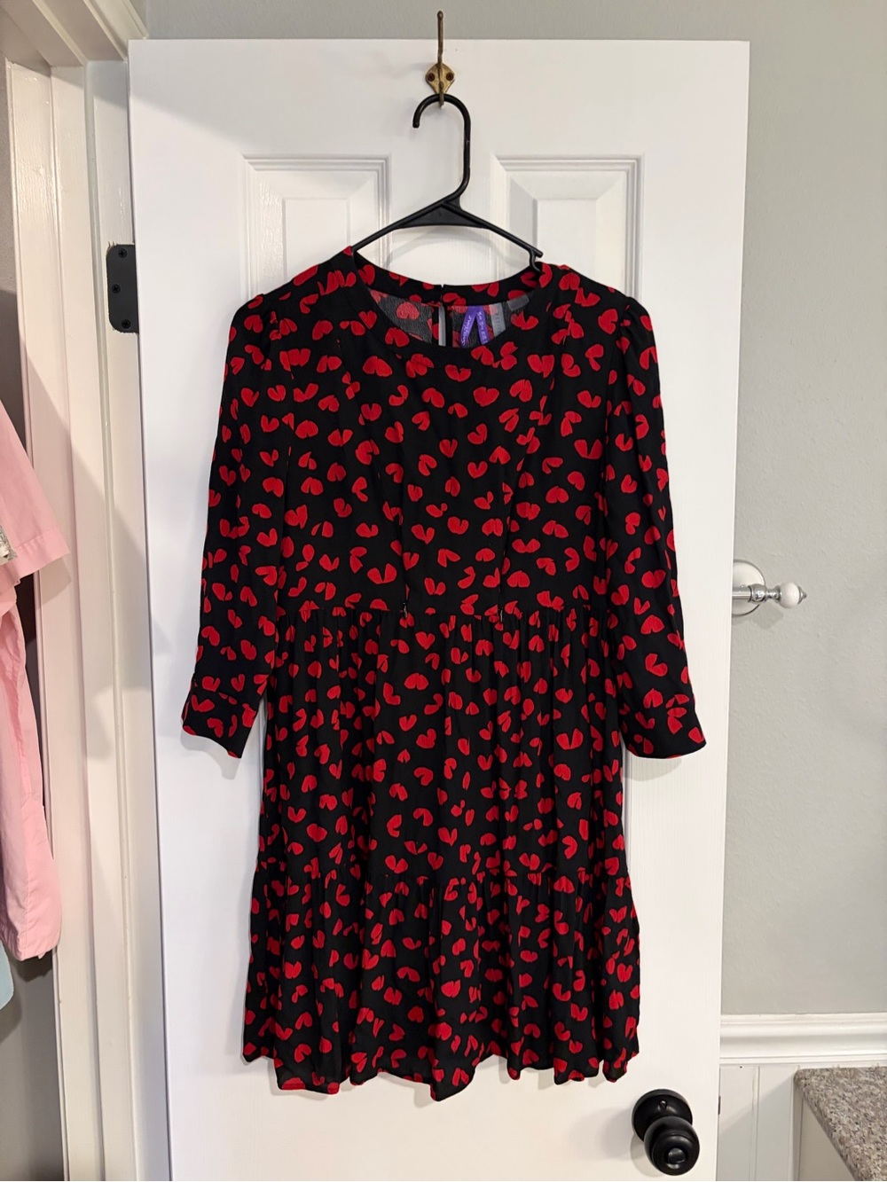 Seraphine Maternity Nursing Dress US 2 Black Red Breastfeeding